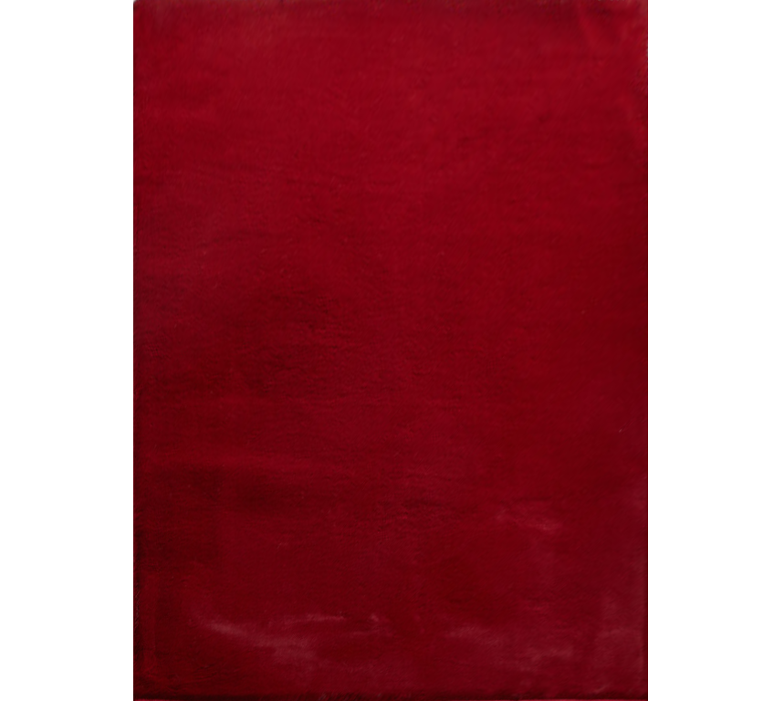 5' X 8' Red Faux Fur Shag Washable Non Skid Area Rug