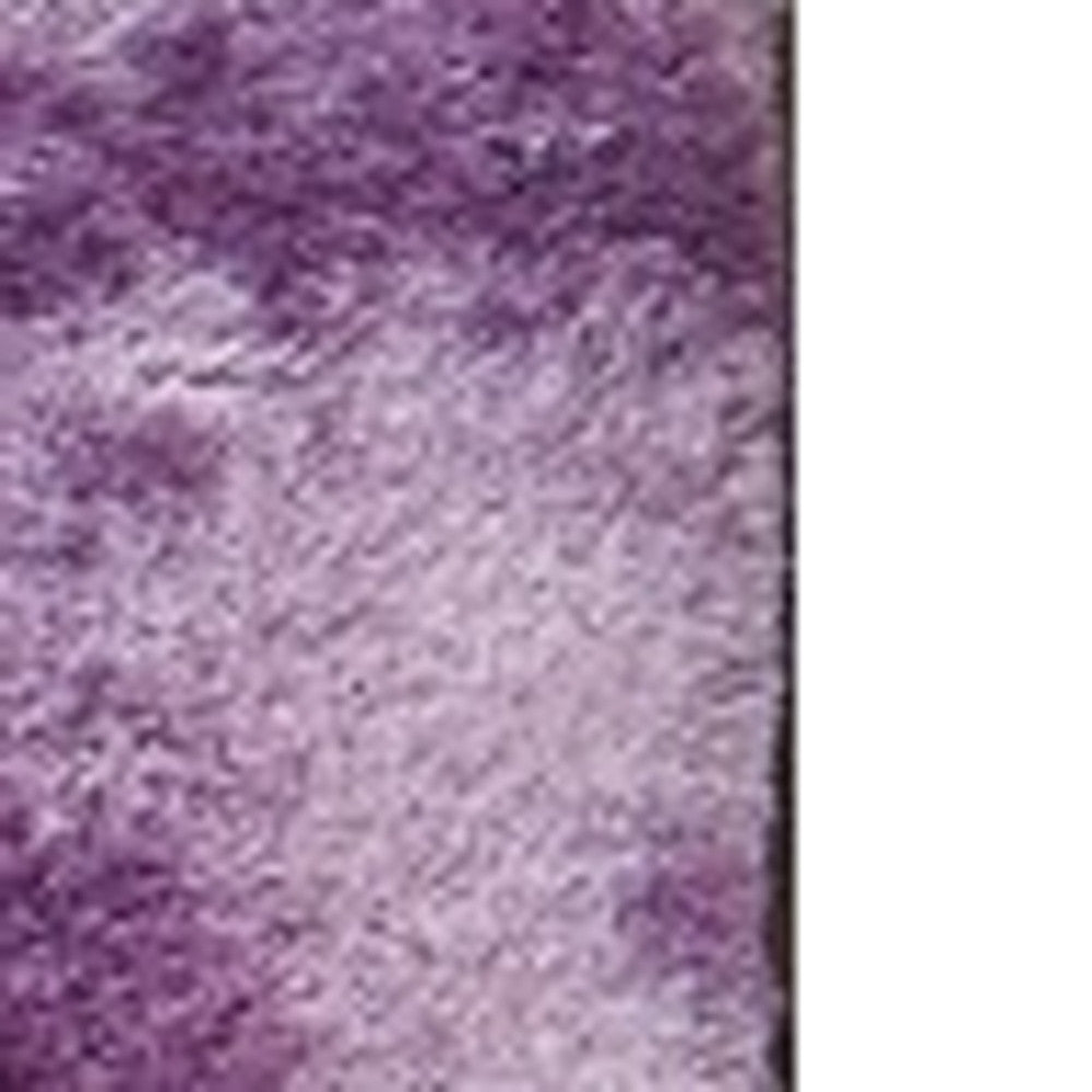 7' X 10' Purple and Ivory FauX Fur Shag Non Skid Area Rug