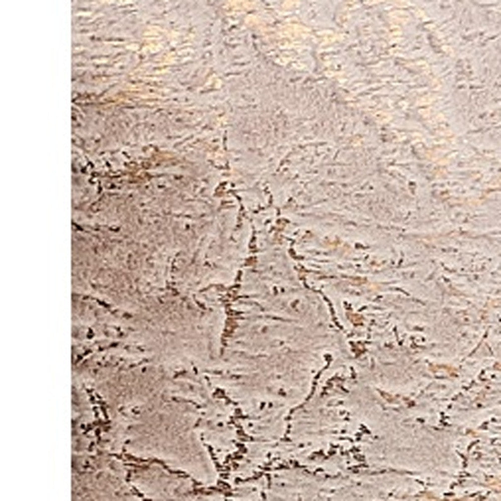 6' X 9' Pink and Gold Faux Fur Abstract Shag Non Skid Area Rug