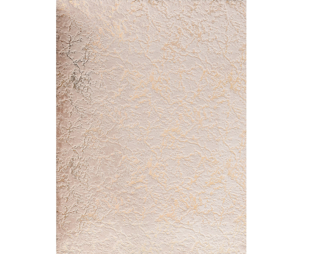 6' X 9' Pink and Gold Faux Fur Abstract Shag Non Skid Area Rug