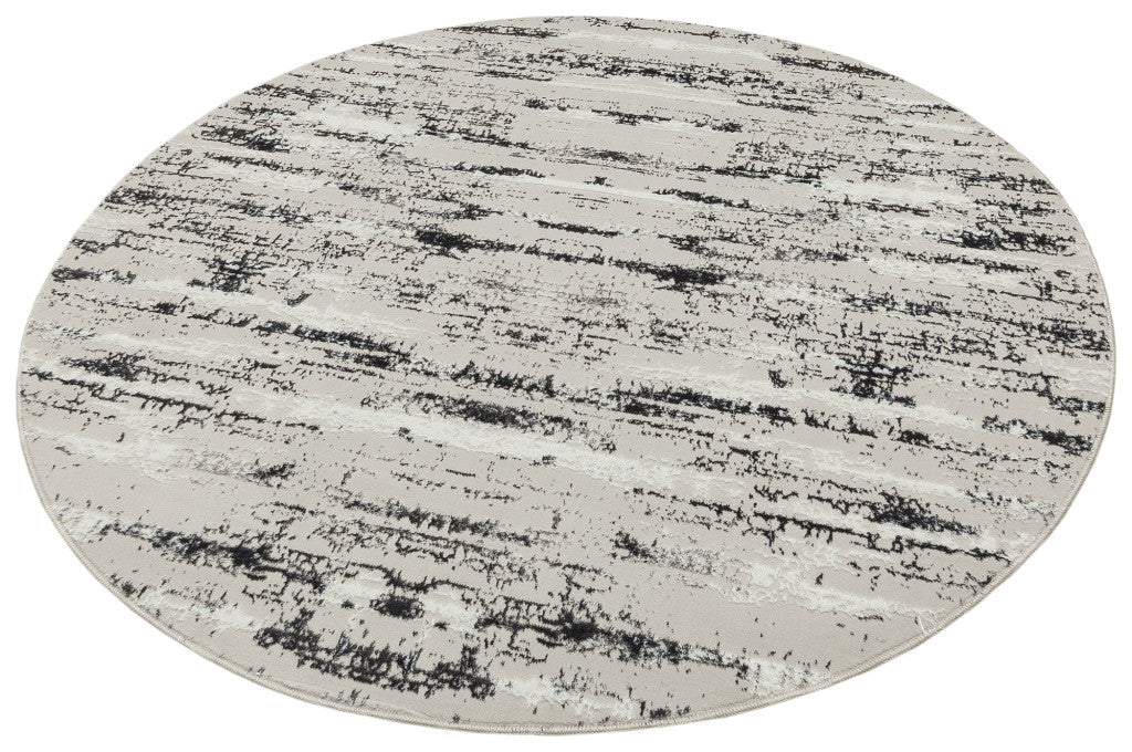 5' X 8' Black and Silver Abstract Washable Non Skid Area Rug