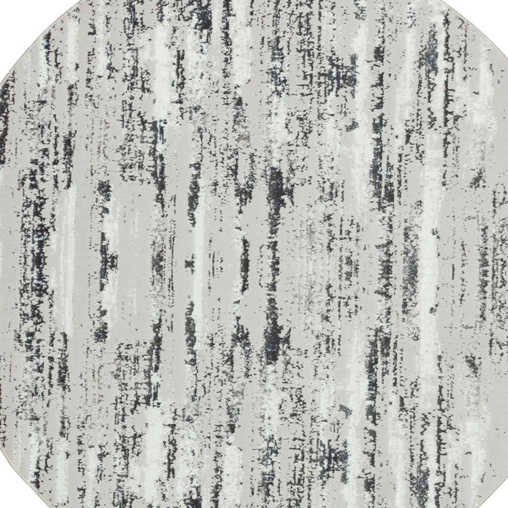 5' X 8' Black and Silver Abstract Washable Non Skid Area Rug