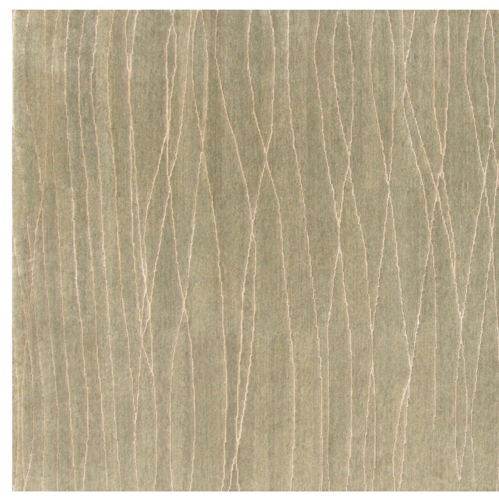 5' X 8' Beige Wool Abstract Lines Hand Loomed Area Rug