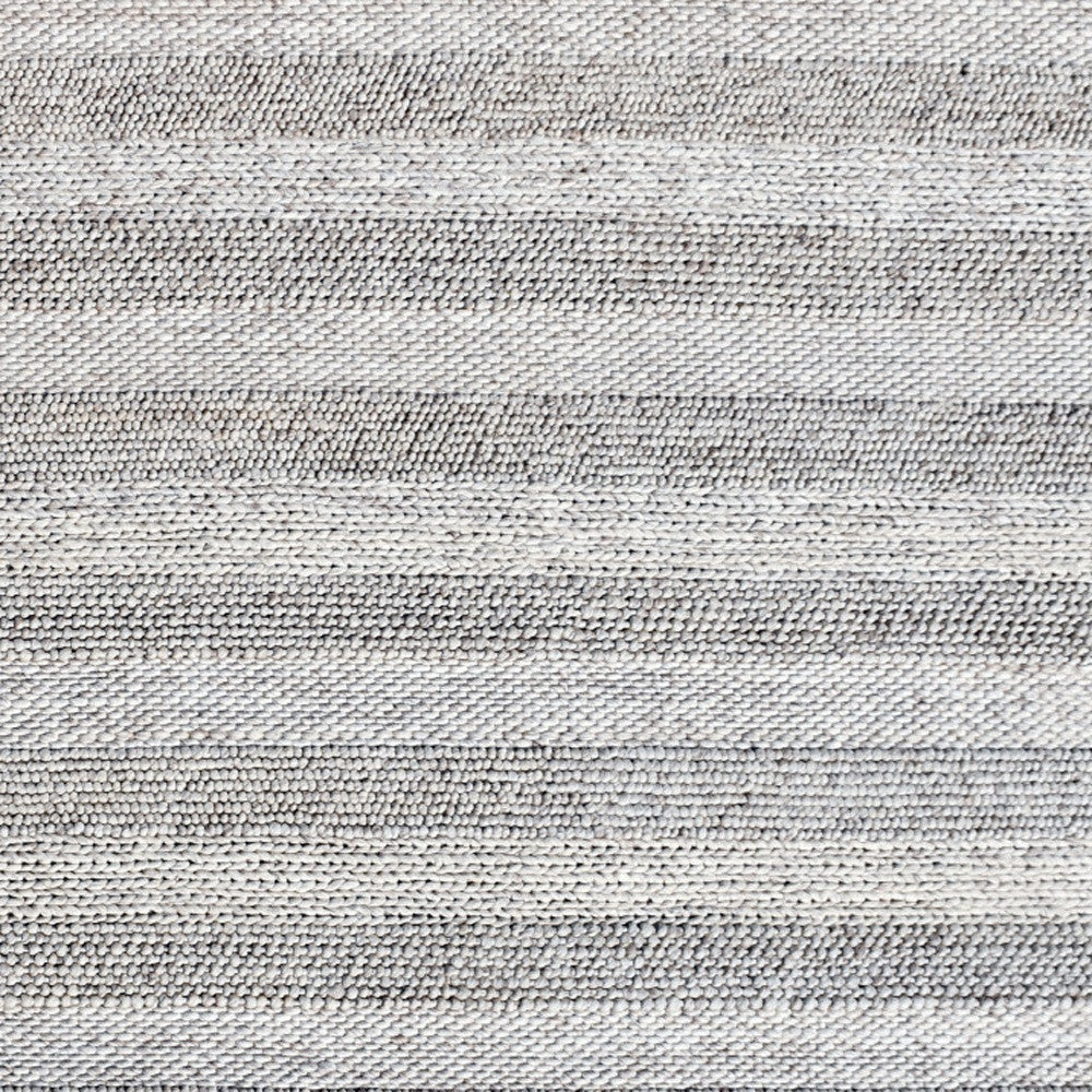 8' X 10' Beige and Gray Wool Blend Striped Hand Loomed Area Rug