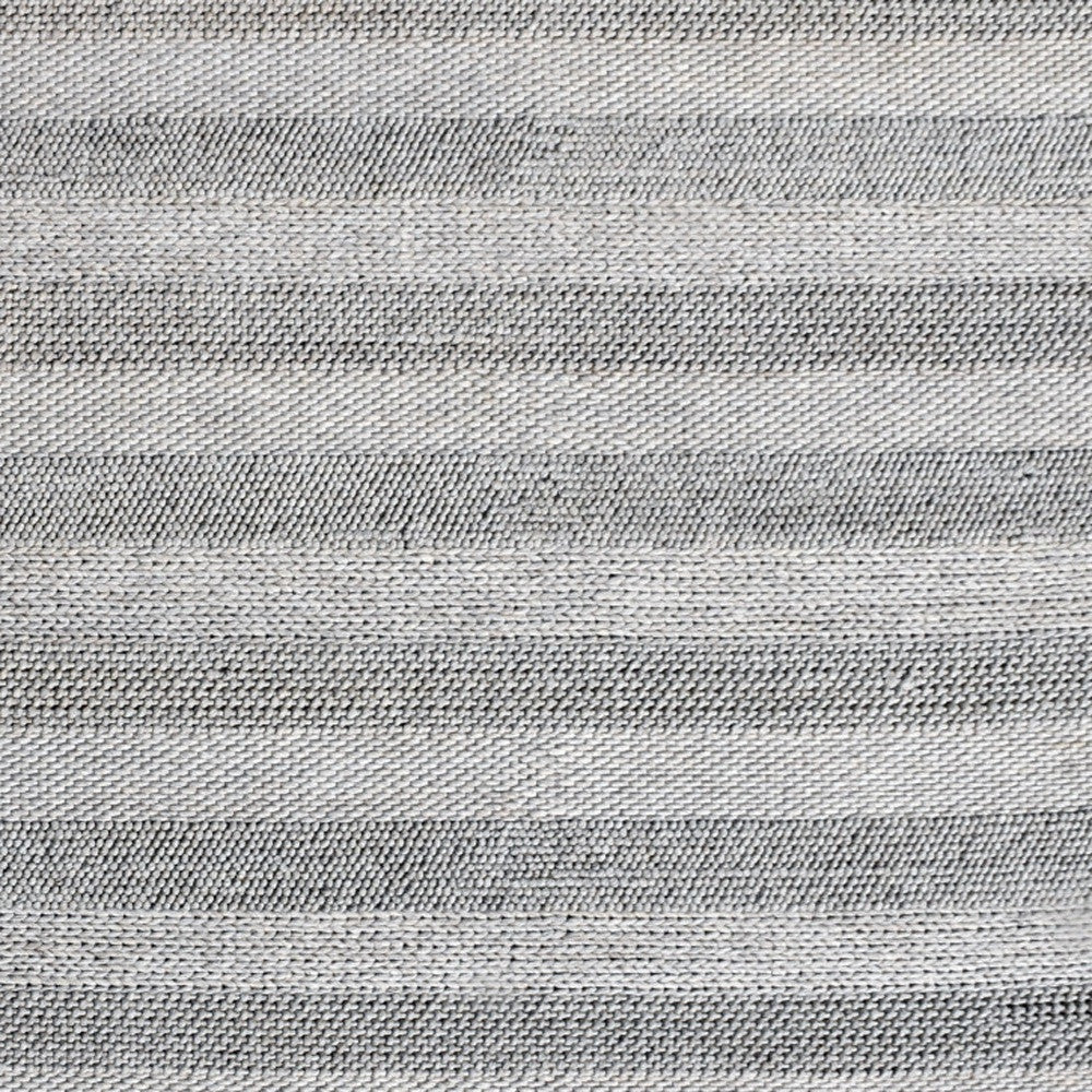 8' X 10' Beige and Gray Wool Blend Striped Hand Loomed Area Rug