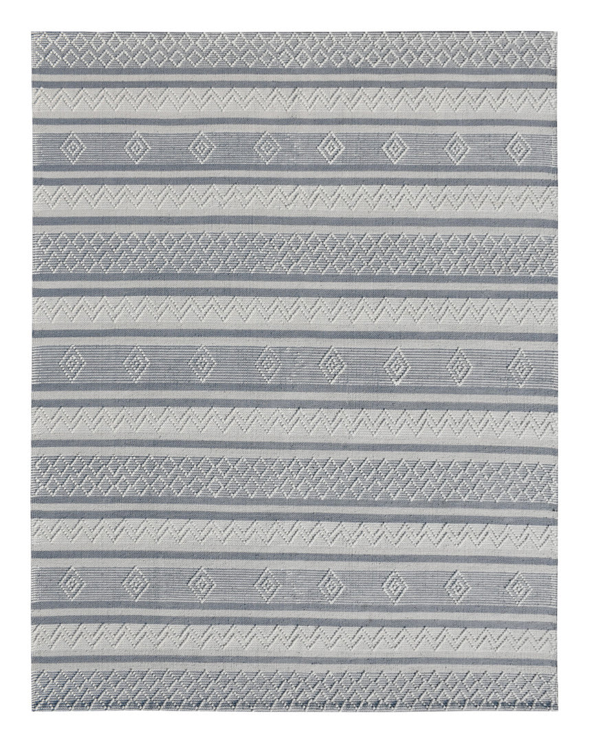 8' X 10' Light Gray and Dark Gray Geometric Hand Loomed Area Rug