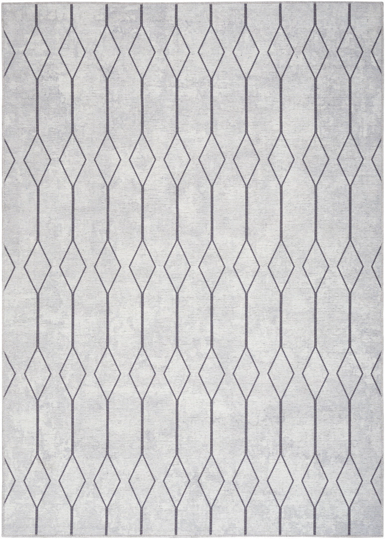 4' X 6' Ivory and Gray Geometric Power Loom Area Rug