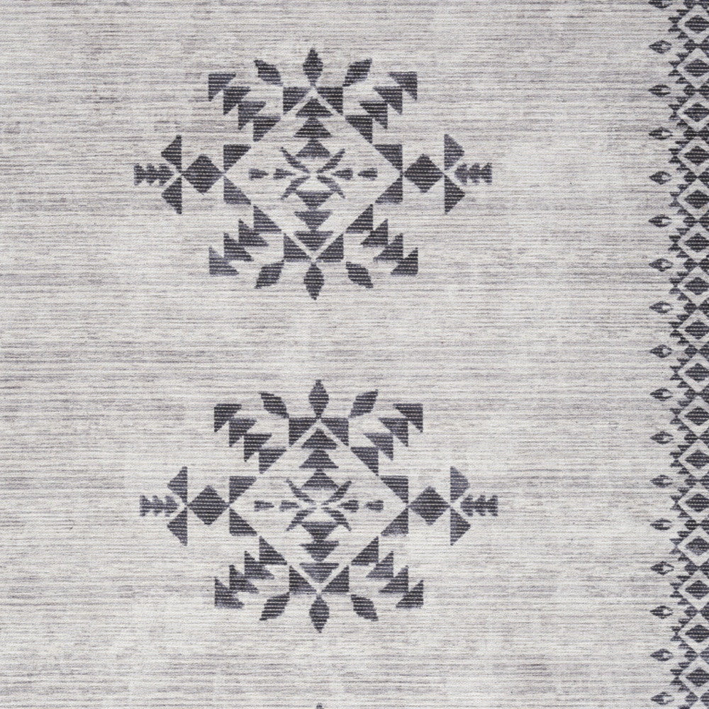 4' X 6' Ivory and Gray Geometric Power Loom Area Rug