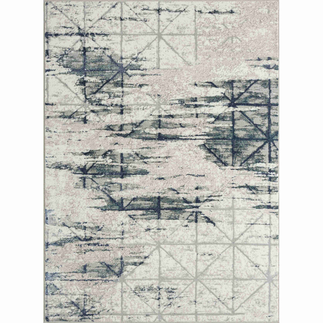 2' X 3' Blue and Gray Abstract Area Rug