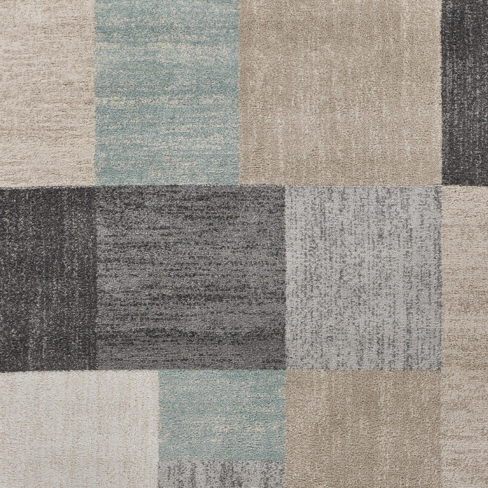 2' X 3' Beige and Blue Area Rug