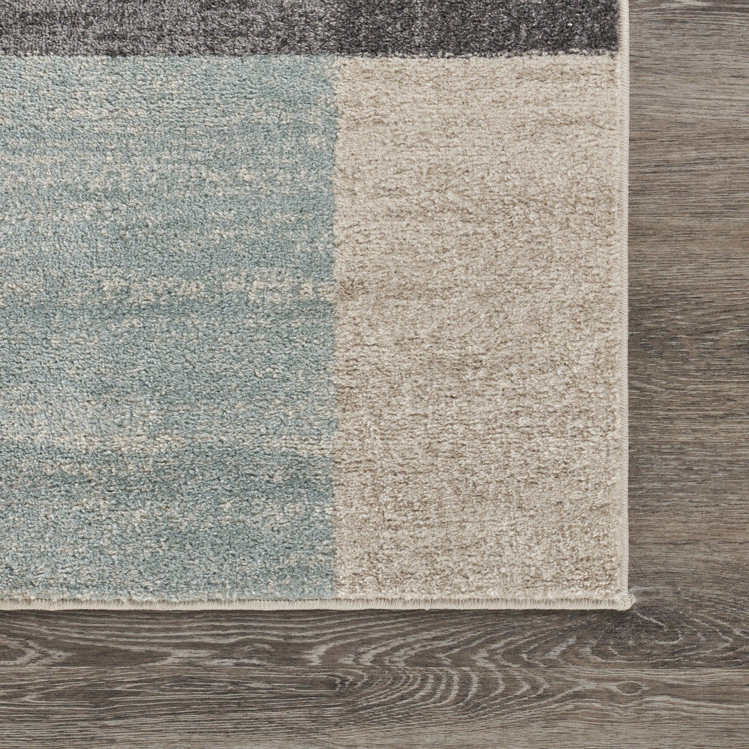 2' X 3' Beige and Blue Area Rug