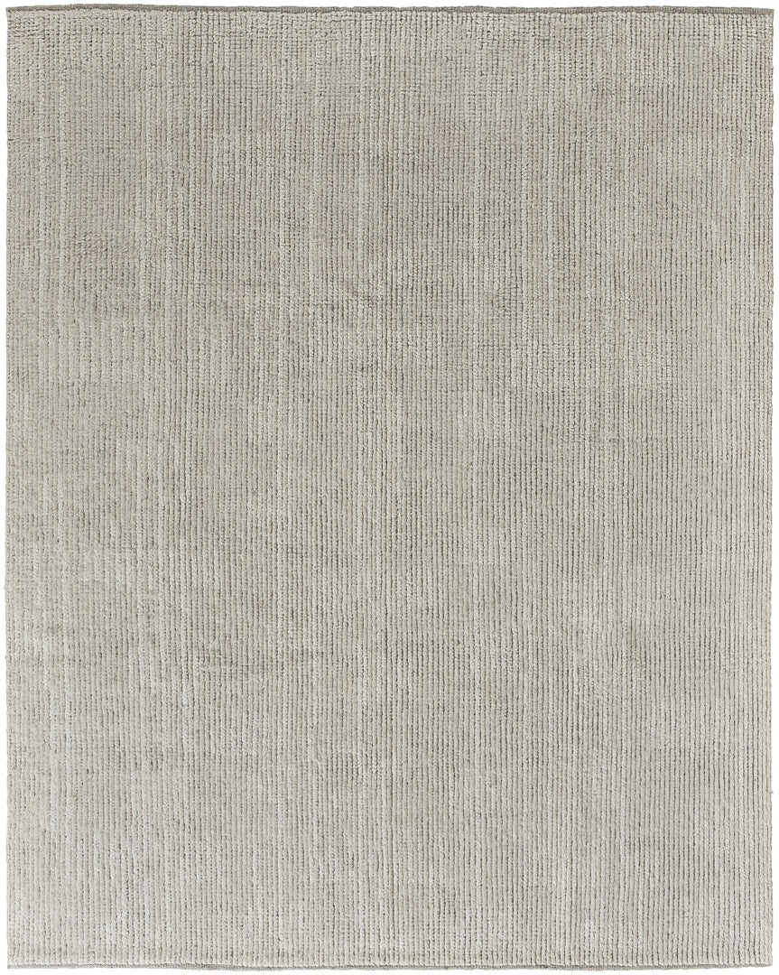 4' X 6' Tan and Ivory Wool Hand Knotted Area Rug