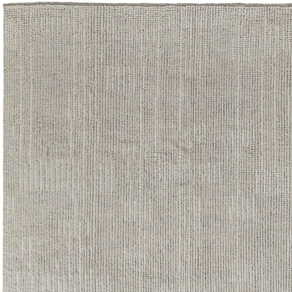 4' X 6' Tan and Ivory Wool Hand Knotted Area Rug