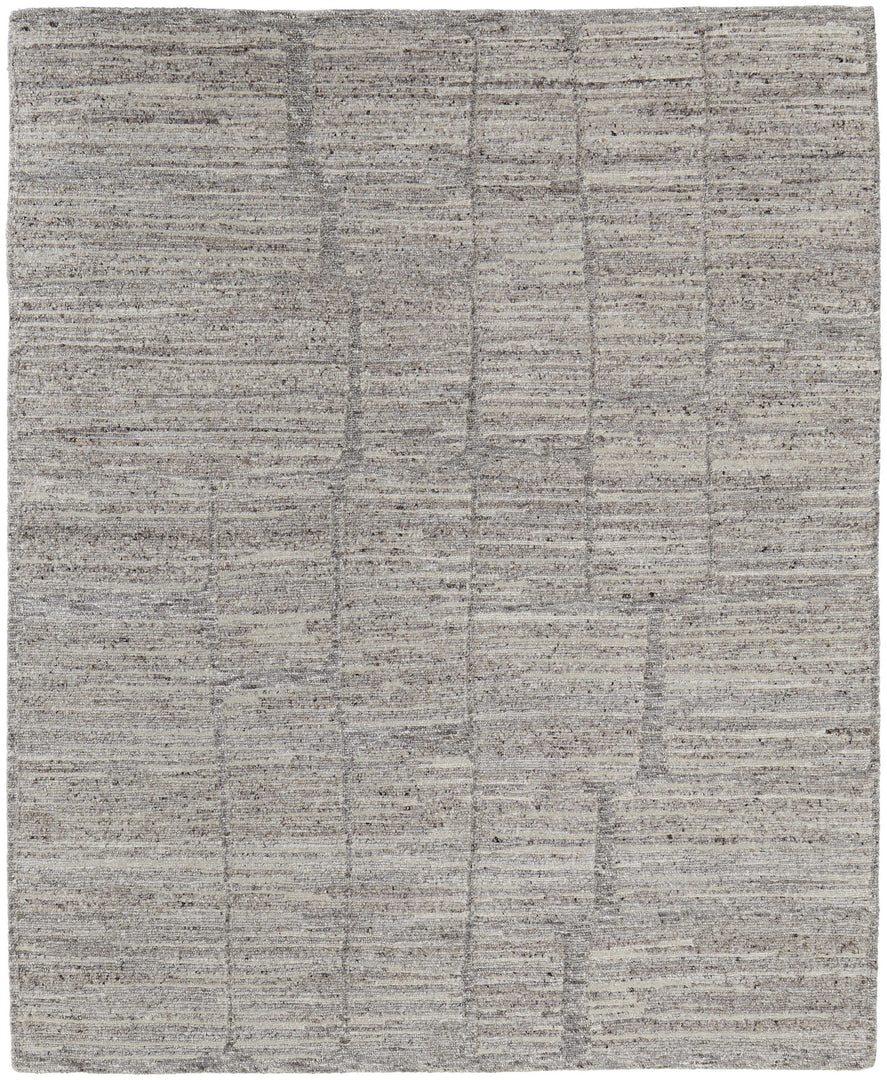 4' X 6' Taupe and Gray Abstract Hand Woven Worn Faded Area Rug