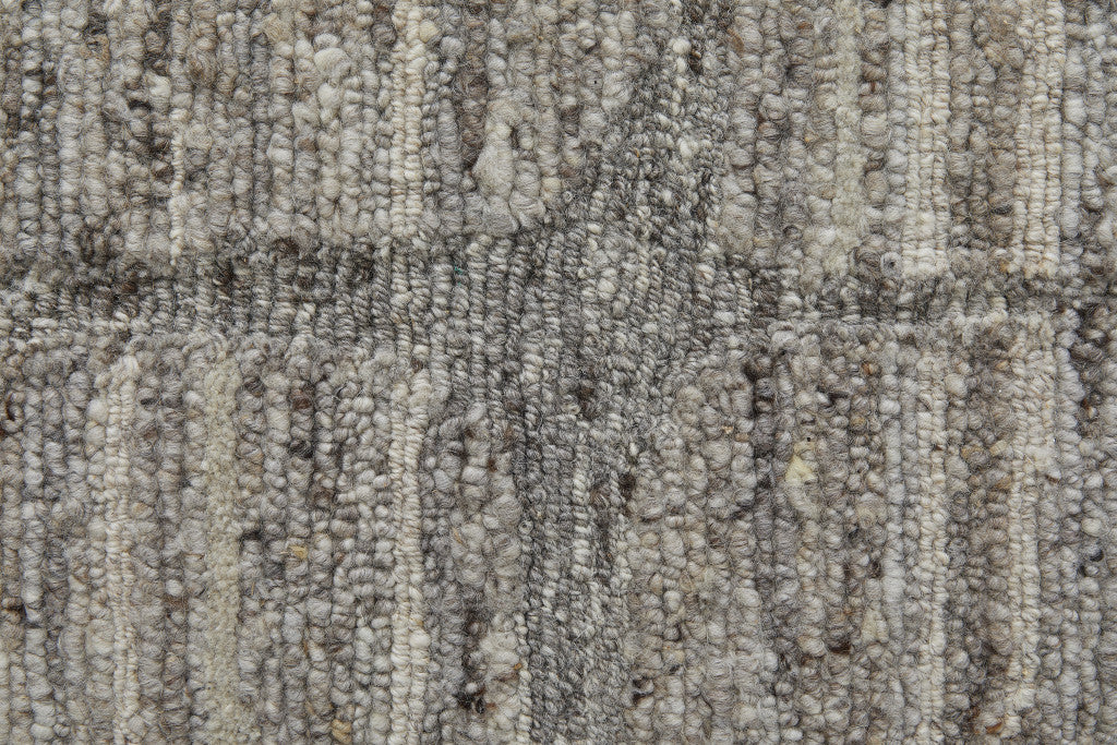 4' X 6' Taupe and Gray Abstract Hand Woven Worn Faded Area Rug