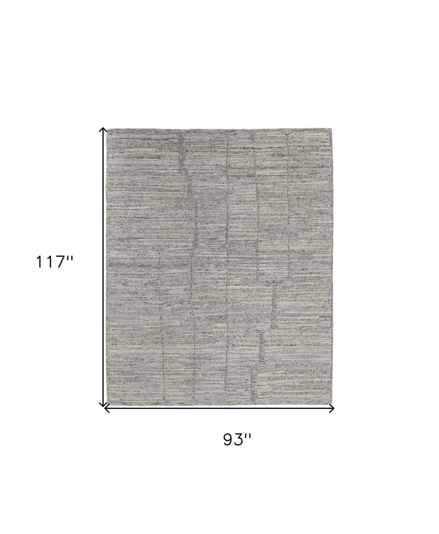 4' X 6' Taupe and Gray Abstract Hand Woven Worn Faded Area Rug