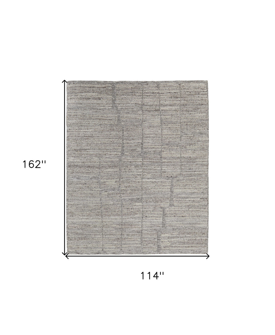 4' X 6' Taupe and Gray Abstract Hand Woven Worn Faded Area Rug