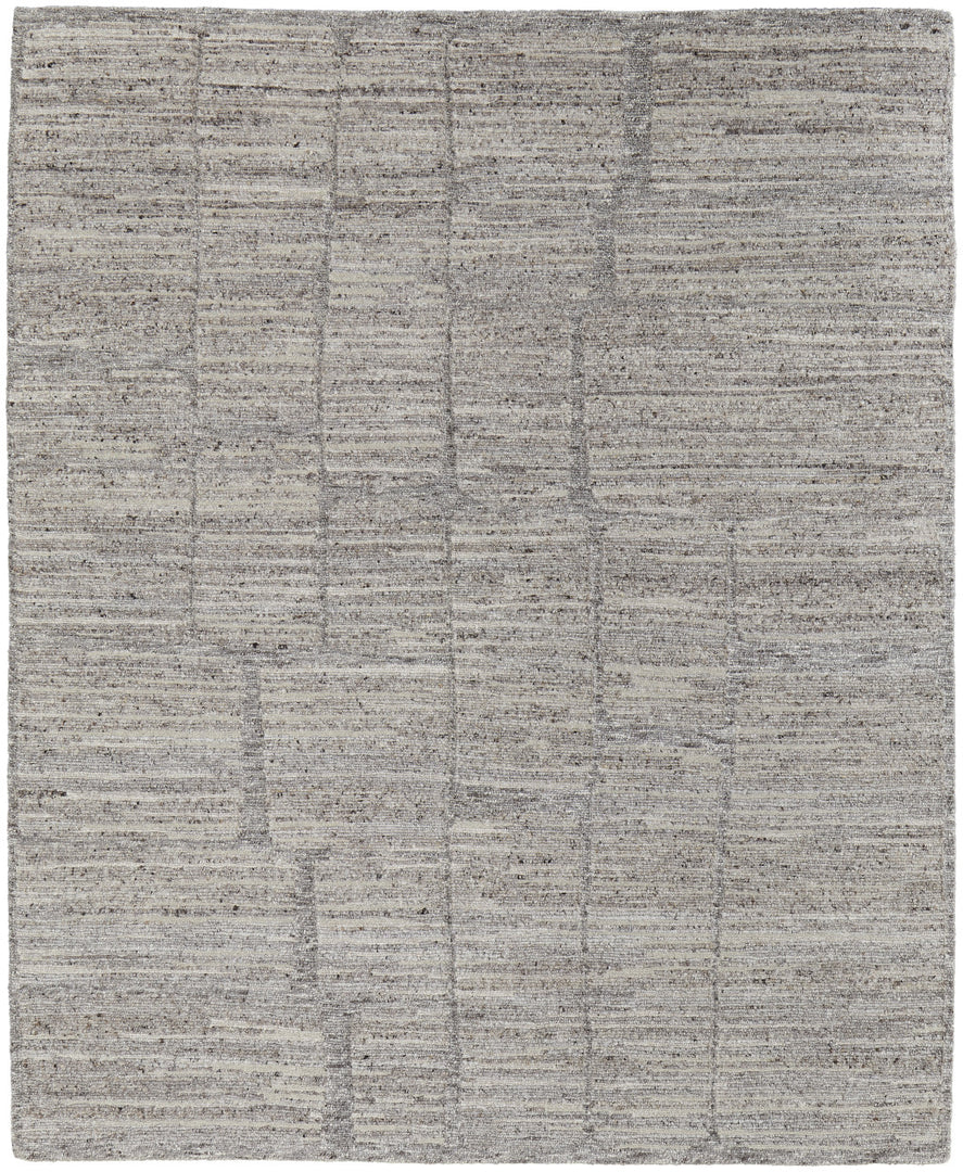 4' X 6' Taupe and Gray Abstract Hand Woven Worn Faded Area Rug