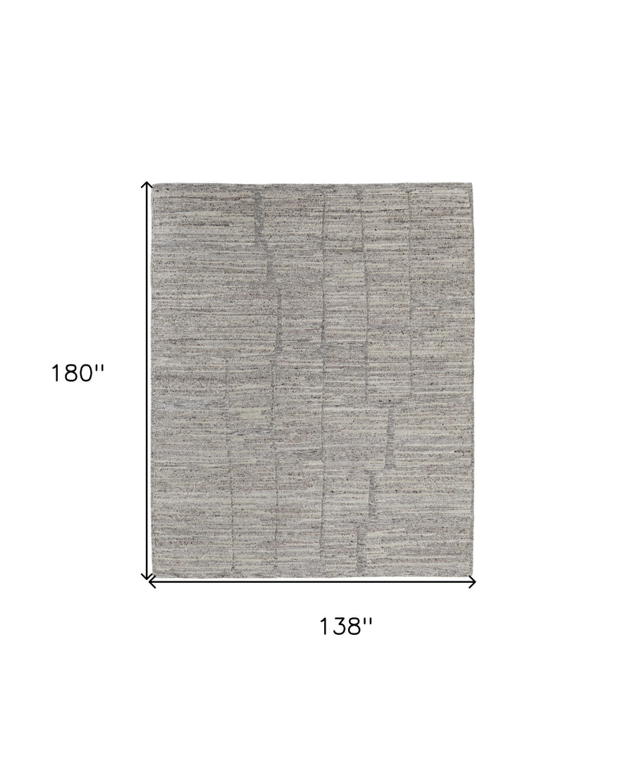 4' X 6' Taupe and Gray Abstract Hand Woven Worn Faded Area Rug