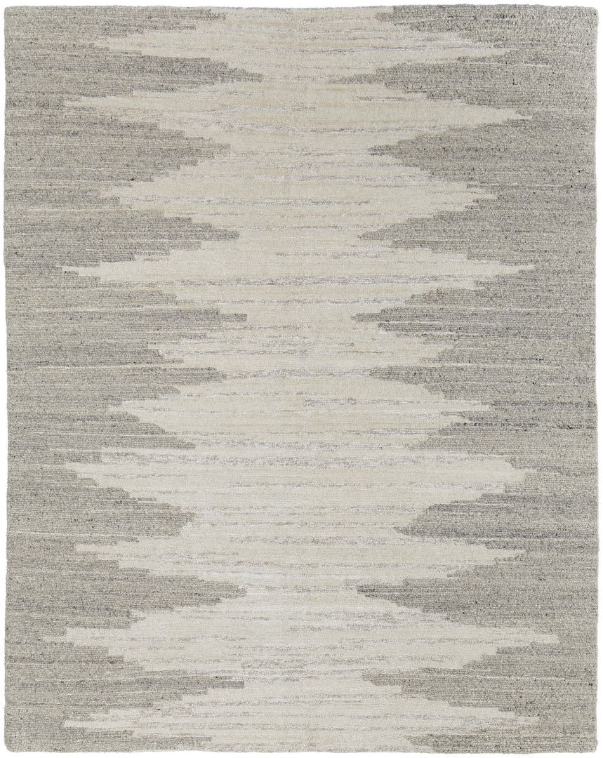 4' X 6' Gray and Ivory Ombre Hand Woven Area Rug