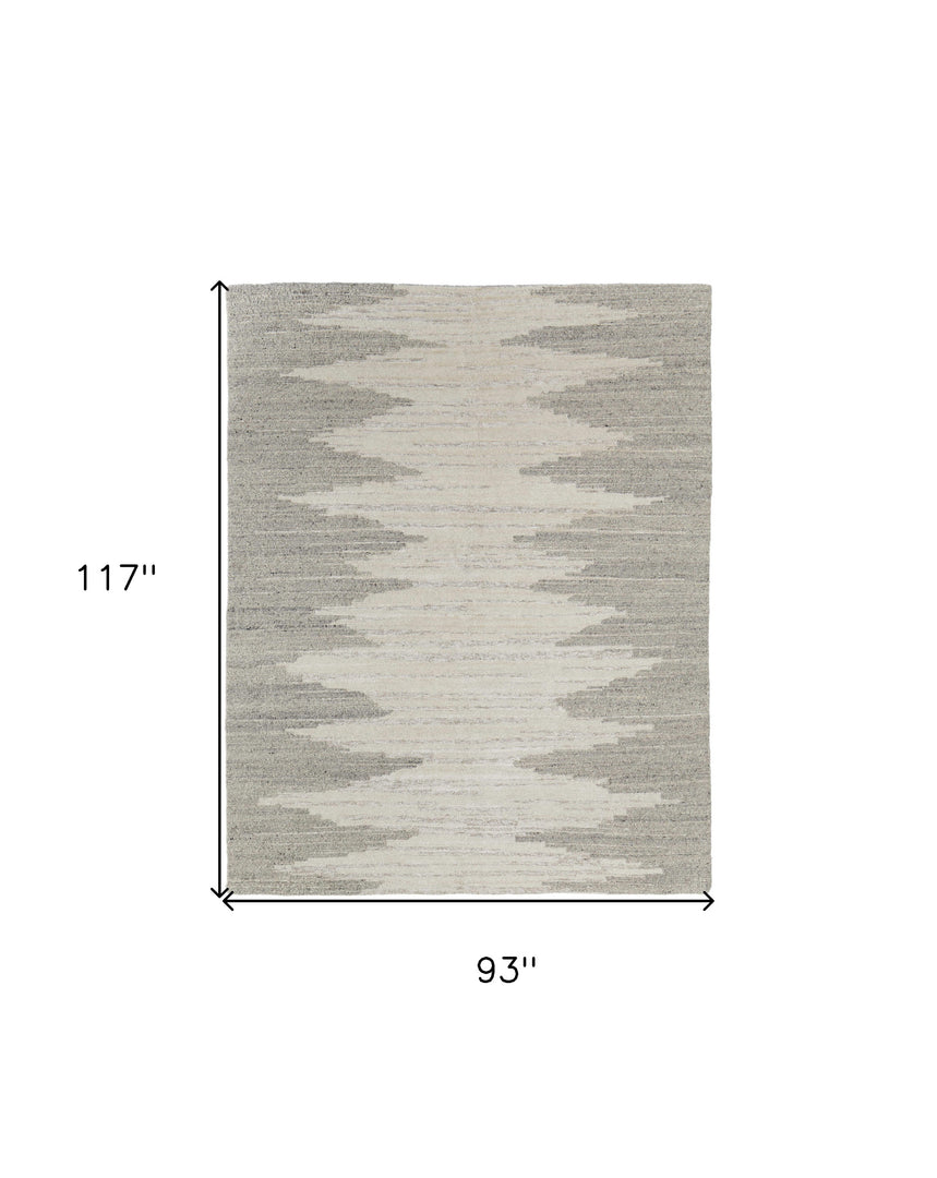 4' X 6' Gray and Ivory Ombre Hand Woven Area Rug