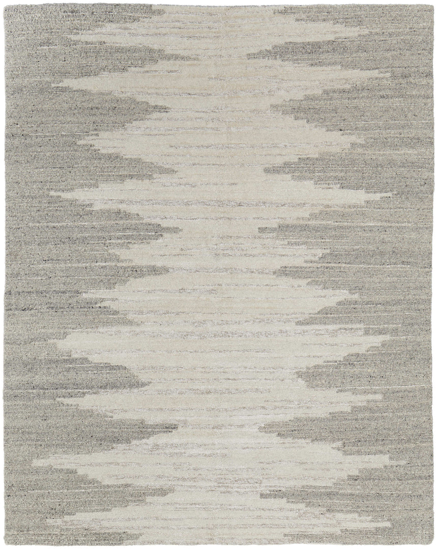 4' X 6' Gray and Ivory Ombre Hand Woven Area Rug