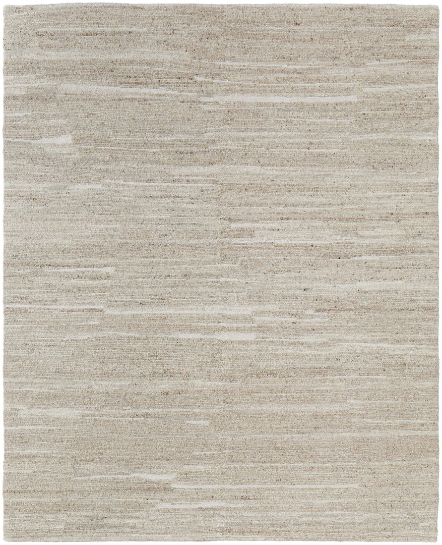 4' X 6' Ivory Abstract Hand Woven Worn Faded Area Rug