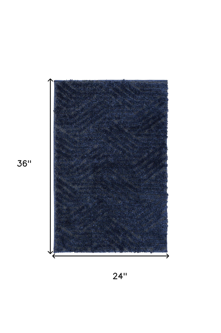 2' X 3' Blue Abstract Power Loom Area Rug