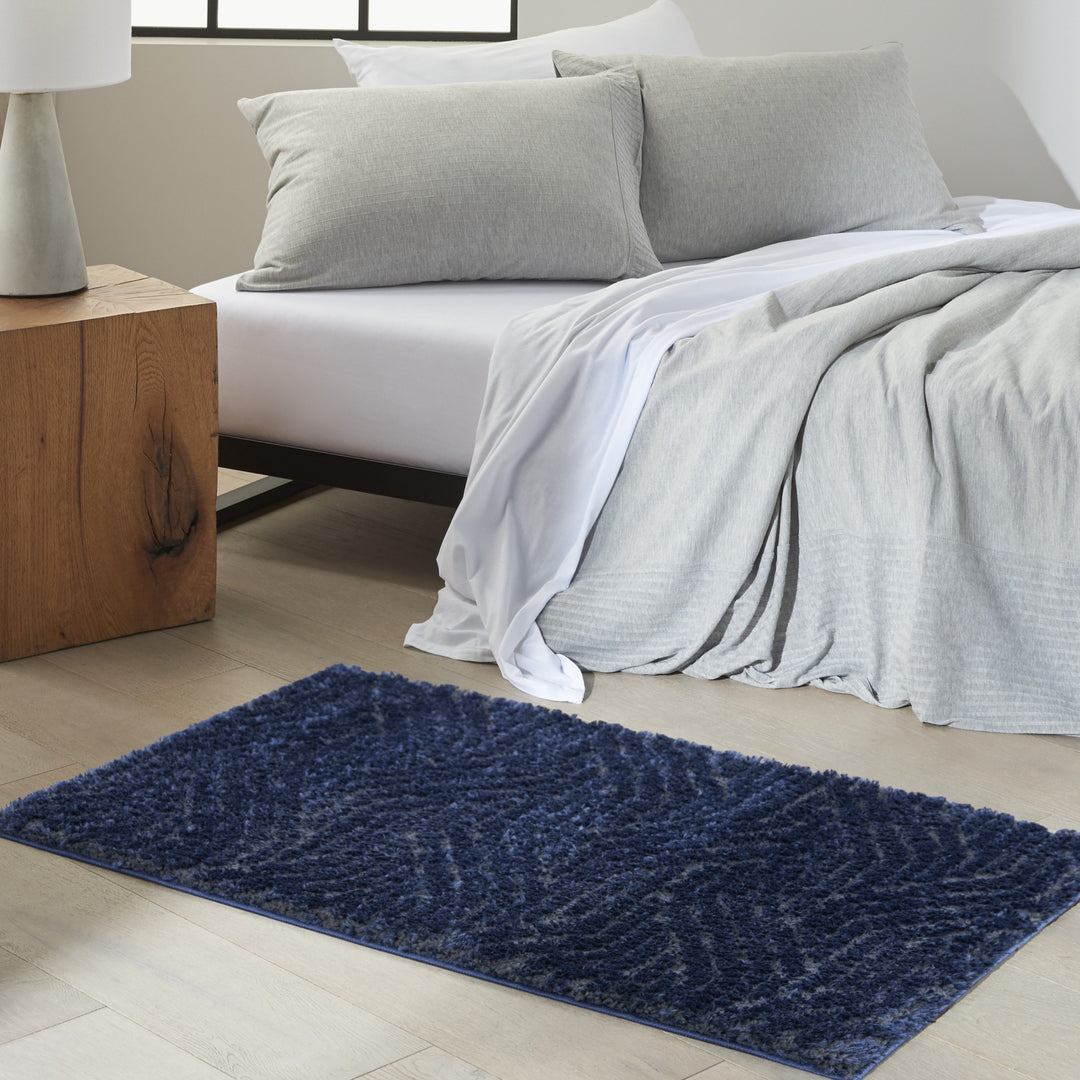 2' X 3' Blue Abstract Power Loom Area Rug