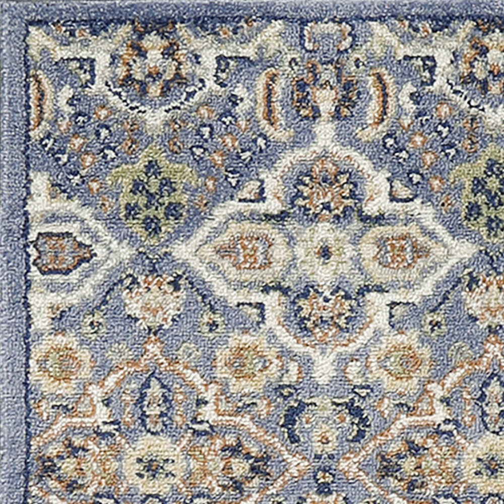 2' X 3' Blue Floral Power Loom Area Rug