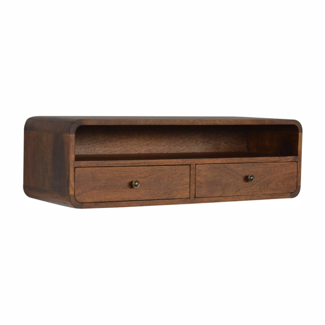 Floating Chestnut Open Console - Element & Elm