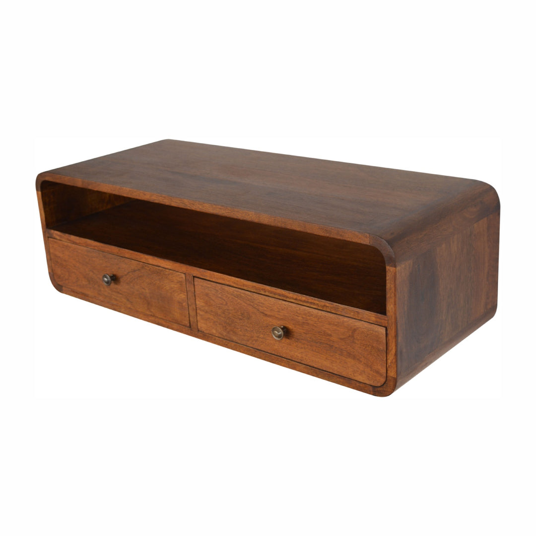 Floating Chestnut Open Console - Element & Elm