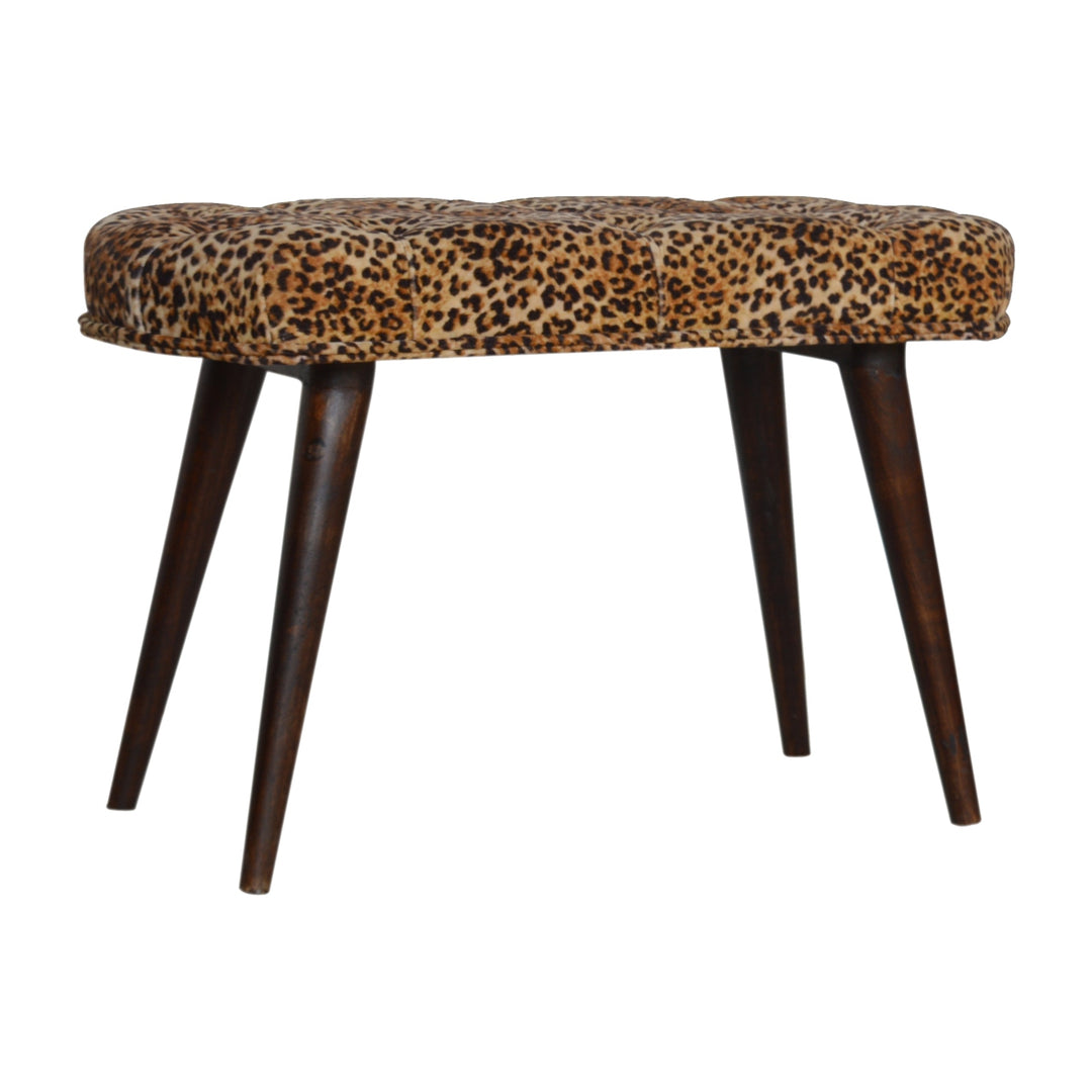 Leopard Print Deep Button Bench - Element & Elm