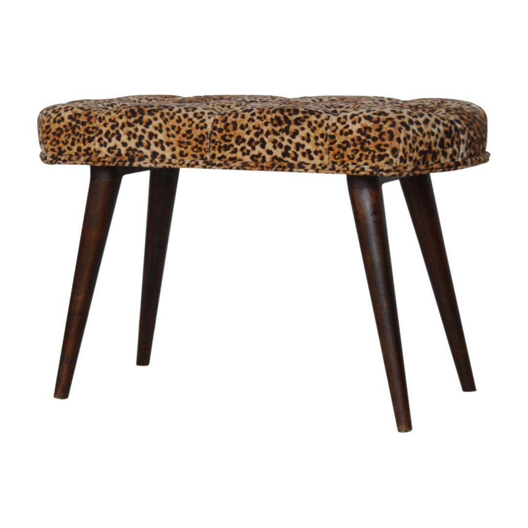 Leopard Print Deep Button Bench - Element & Elm