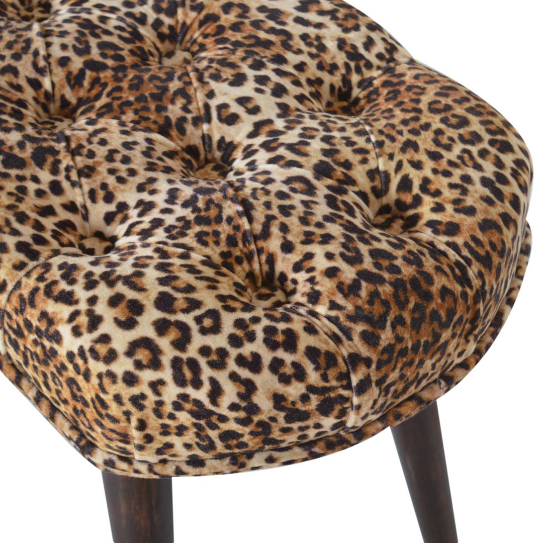 Leopard Print Deep Button Bench - Element & Elm