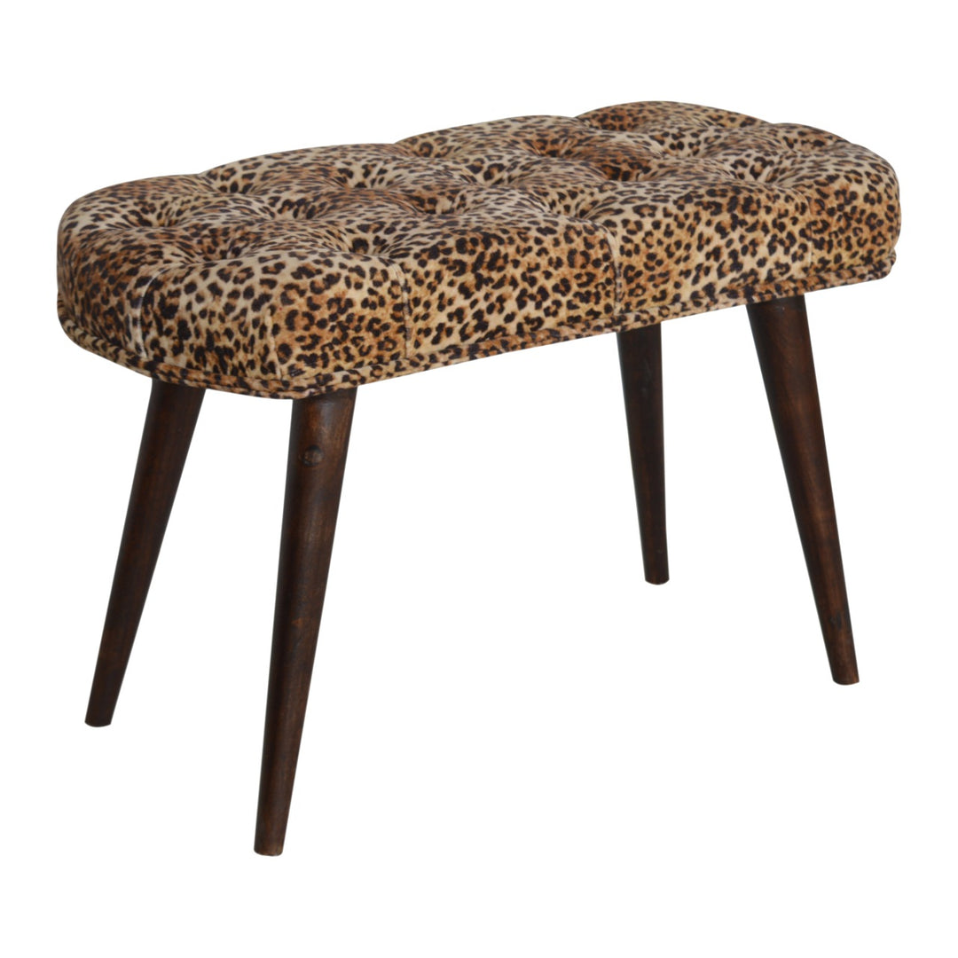 Leopard Print Deep Button Bench - Element & Elm