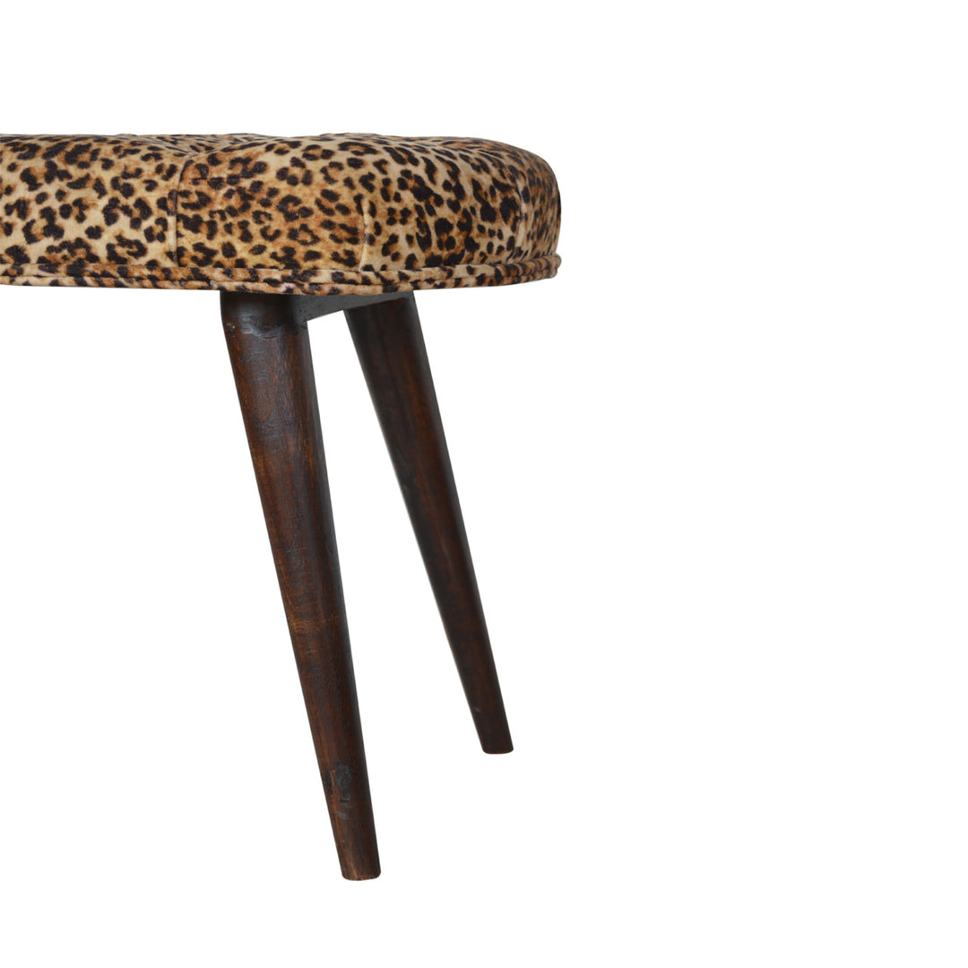 Leopard Print Deep Button Bench - Element & Elm