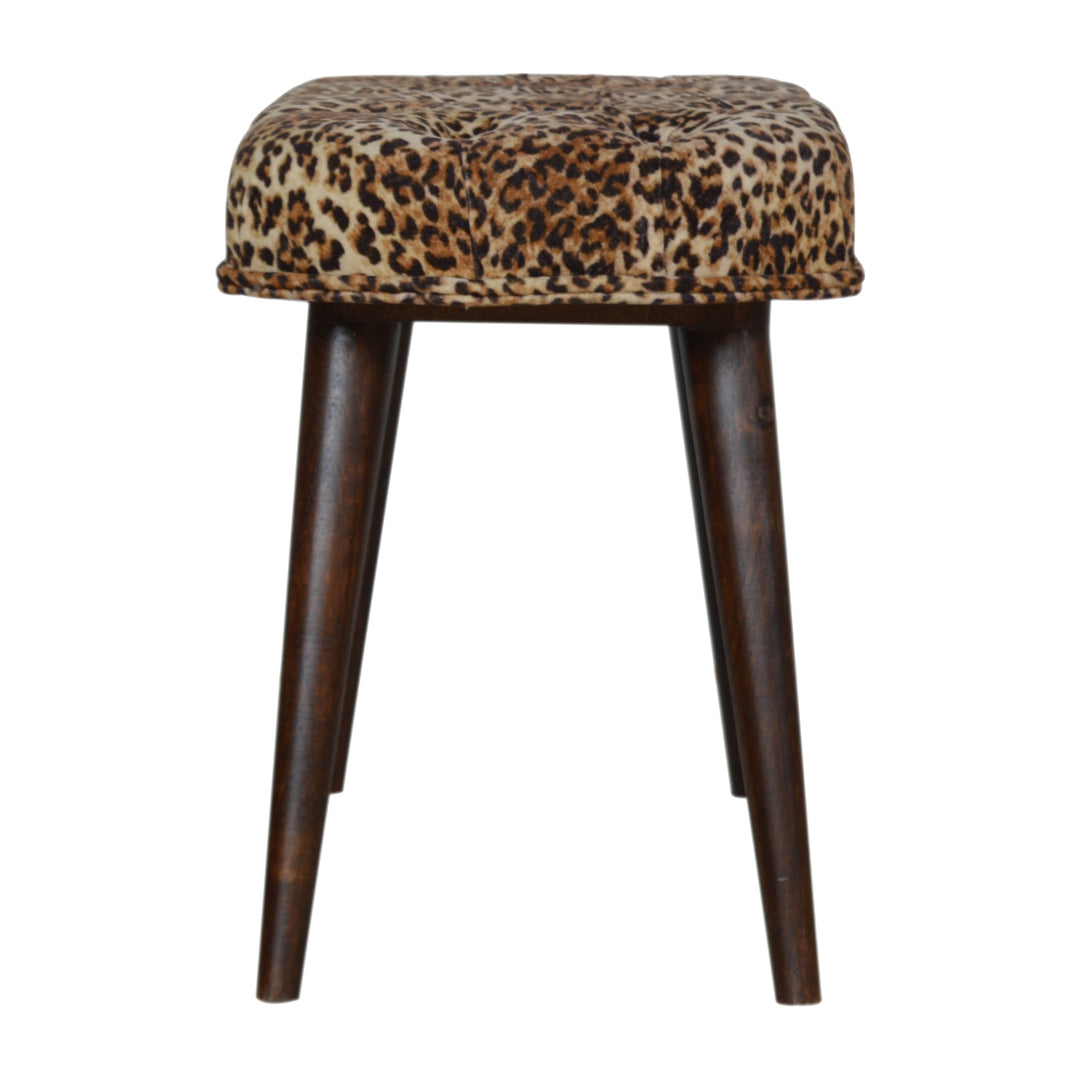 Leopard Print Deep Button Bench - Element & Elm