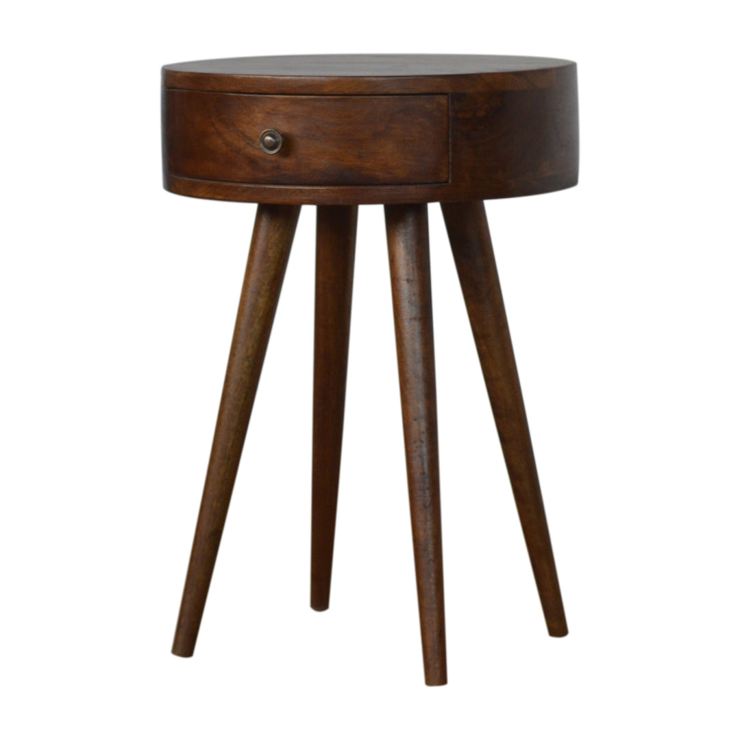 Nordic Chestnut Circular Nightstand - Element & Elm