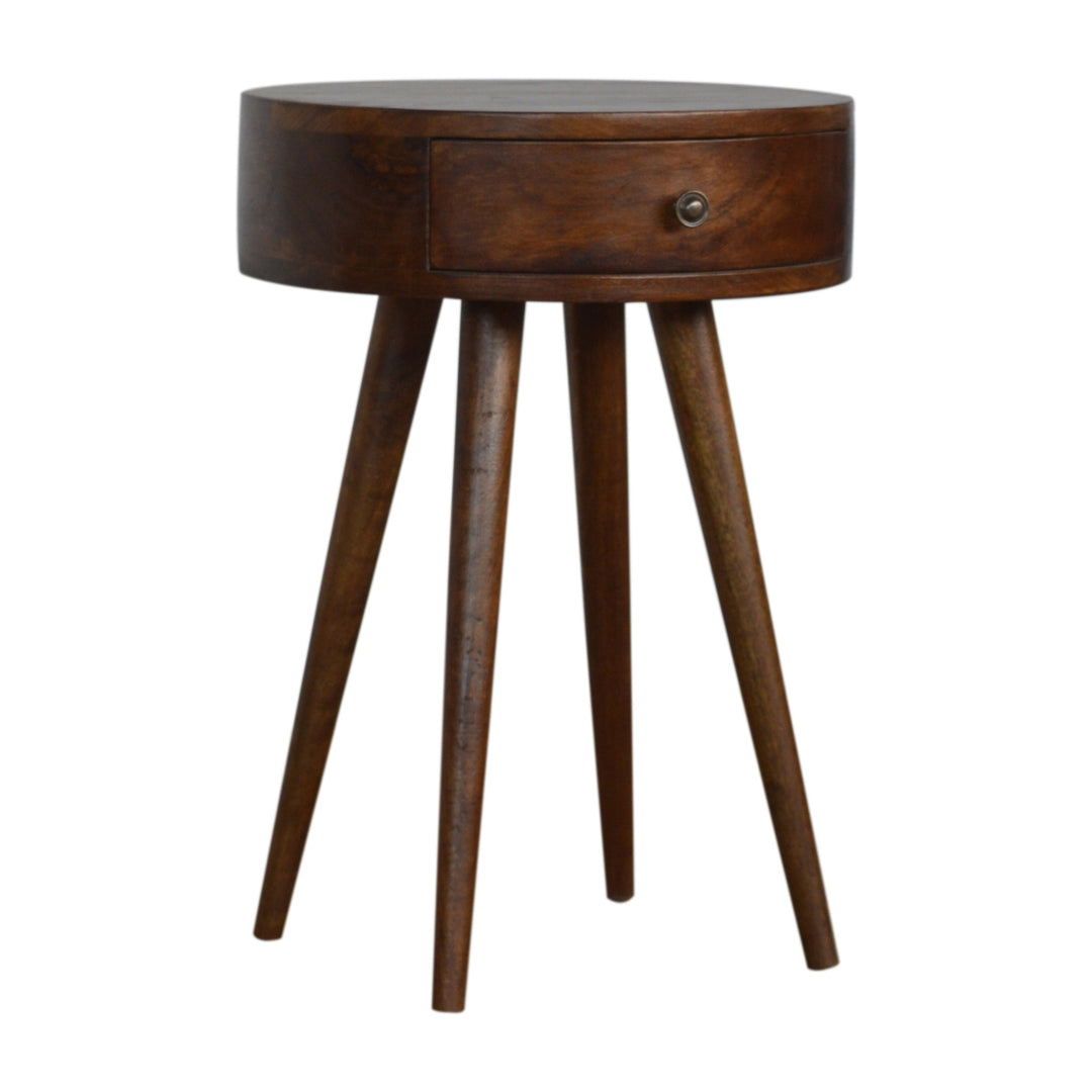 Nordic Chestnut Circular Nightstand - Element & Elm