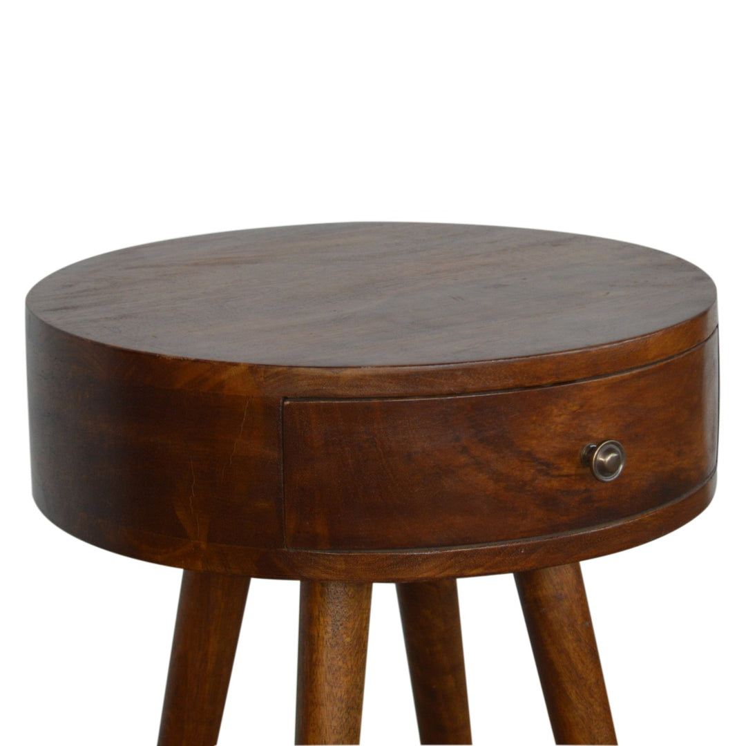 Nordic Chestnut Circular Nightstand - Element & Elm