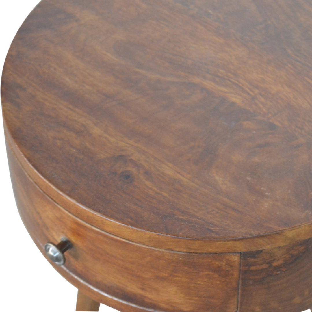 Nordic Chestnut Circular Nightstand - Element & Elm