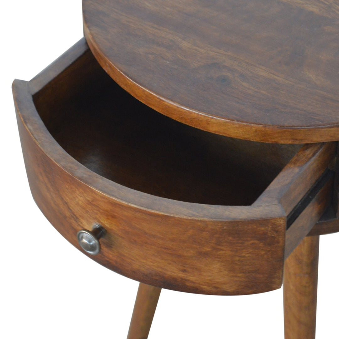 Nordic Chestnut Circular Nightstand - Element & Elm