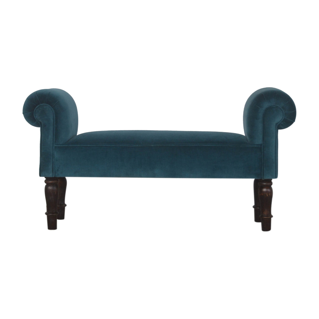 Teal Velvet Bench