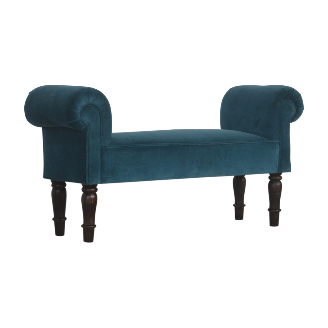 Teal Velvet Bench