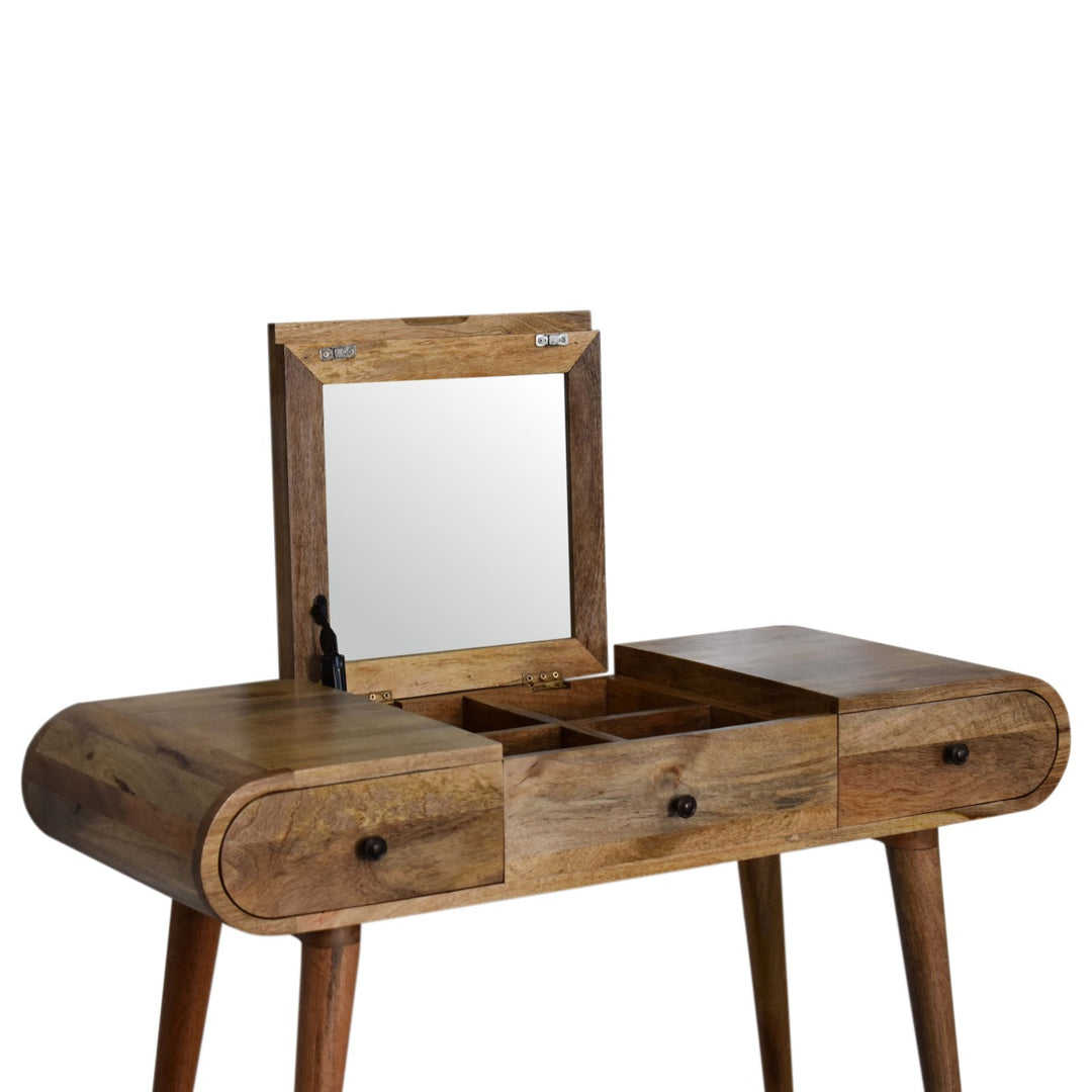 Oak-ish Round Dressing Table - Element & Elm