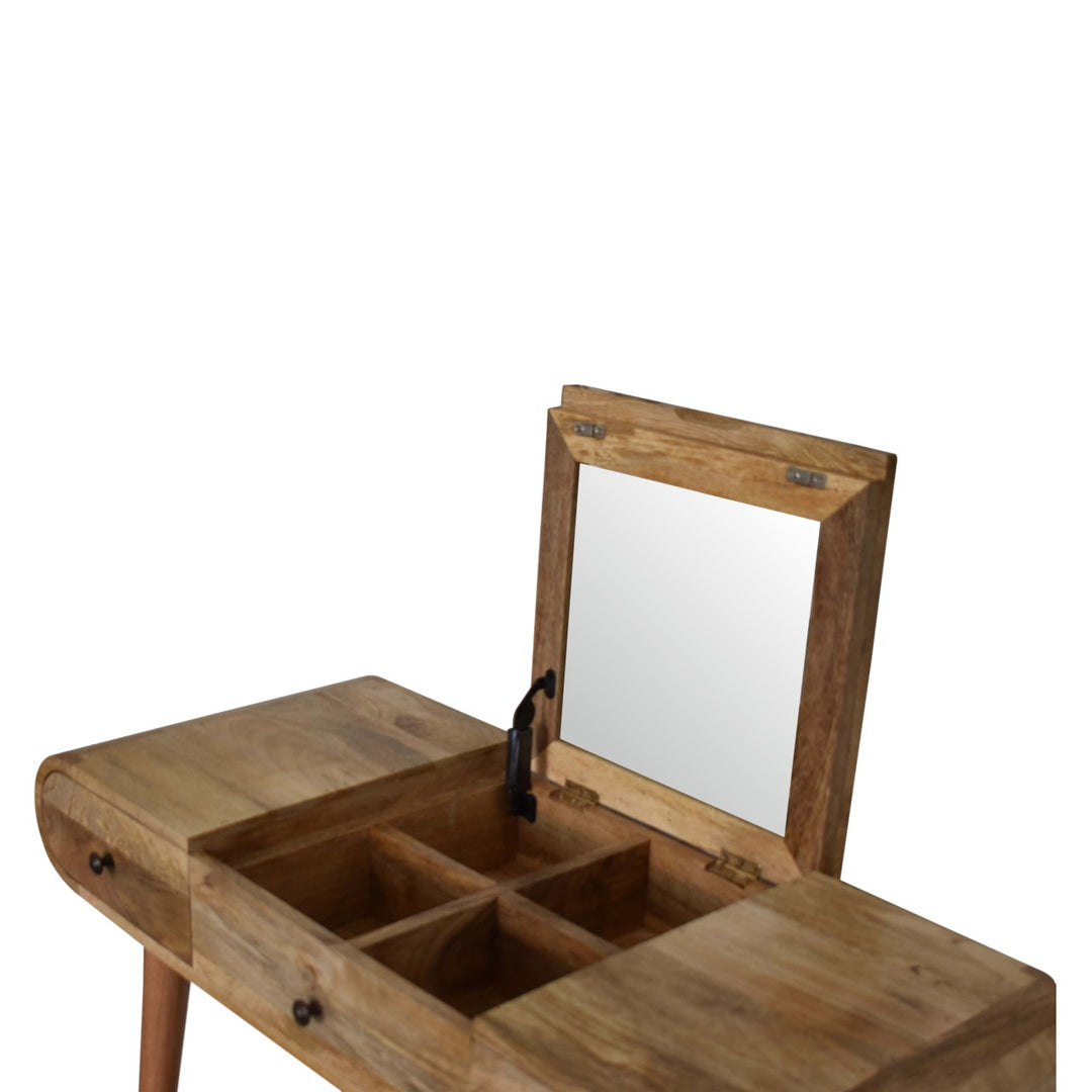 Oak-ish Round Dressing Table - Element & Elm