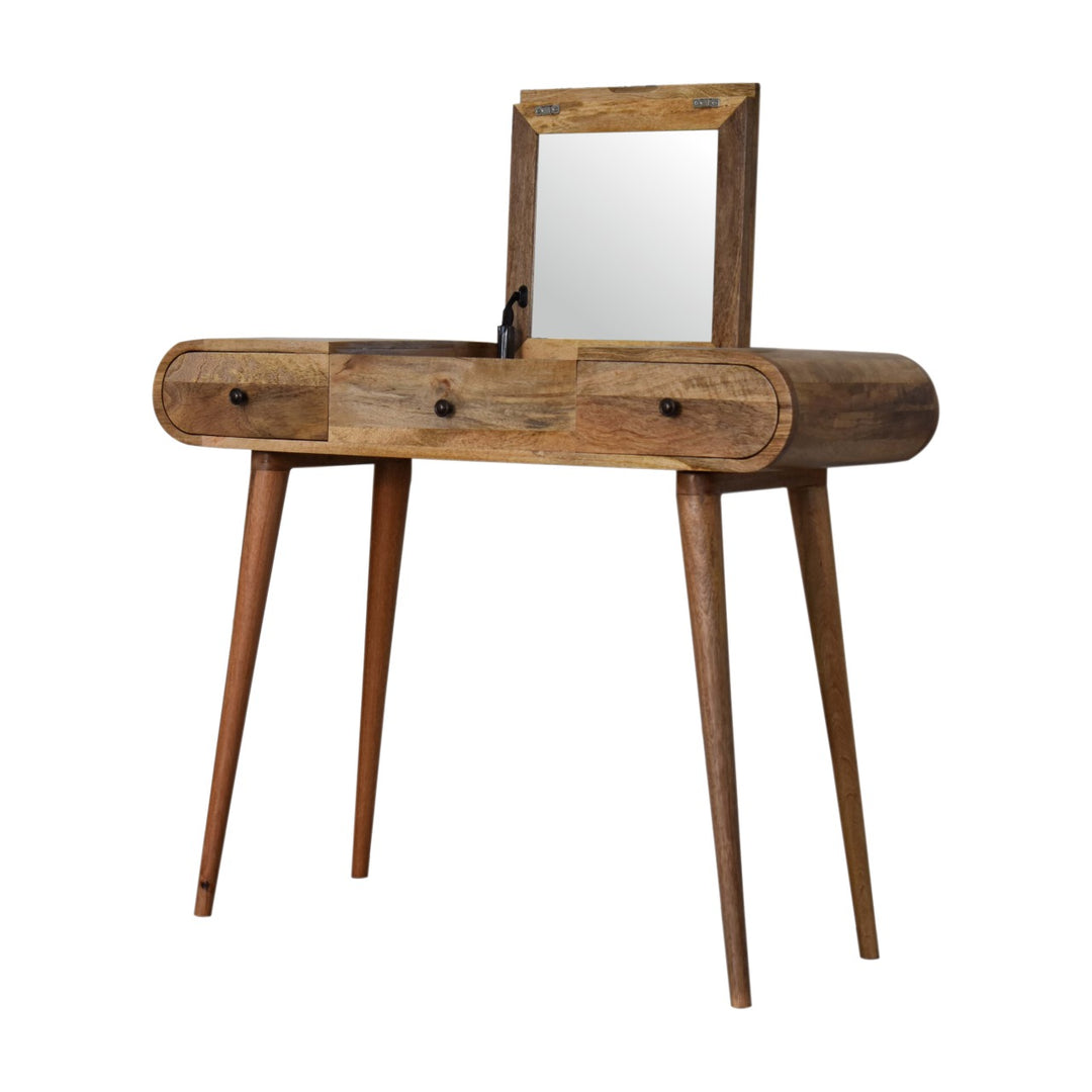 Oak-ish Round Dressing Table - Element & Elm