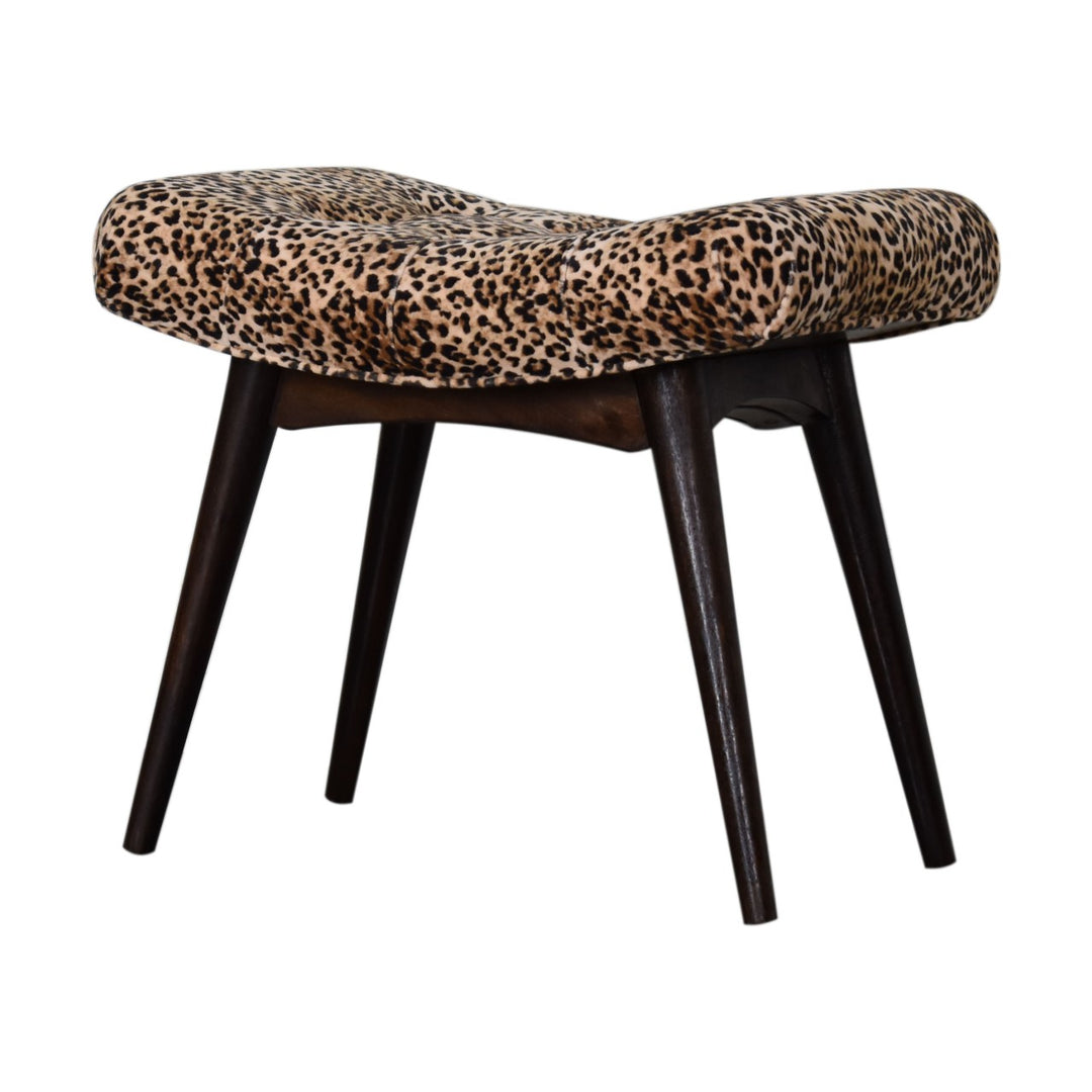 Leopard Print Curved Bench - Element & Elm