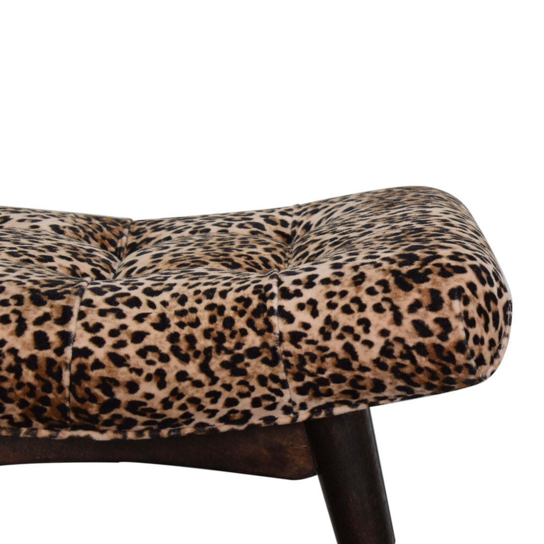 Leopard Print Curved Bench - Element & Elm